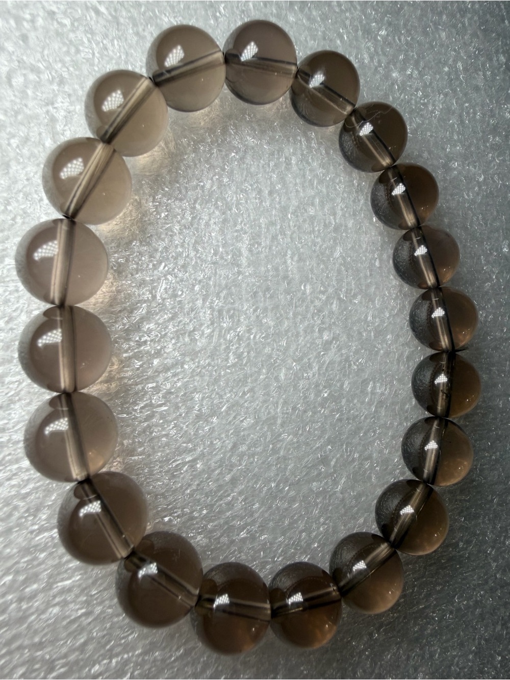 Hard to Find 10MM Smokey Rose Quartz Natural Crystal Bracelet